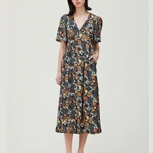 Floral print satin midi dress size S